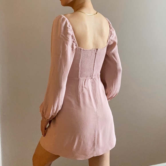 Aritzia sunday best delilah longsleeve dress pink - Picture 4 of 11